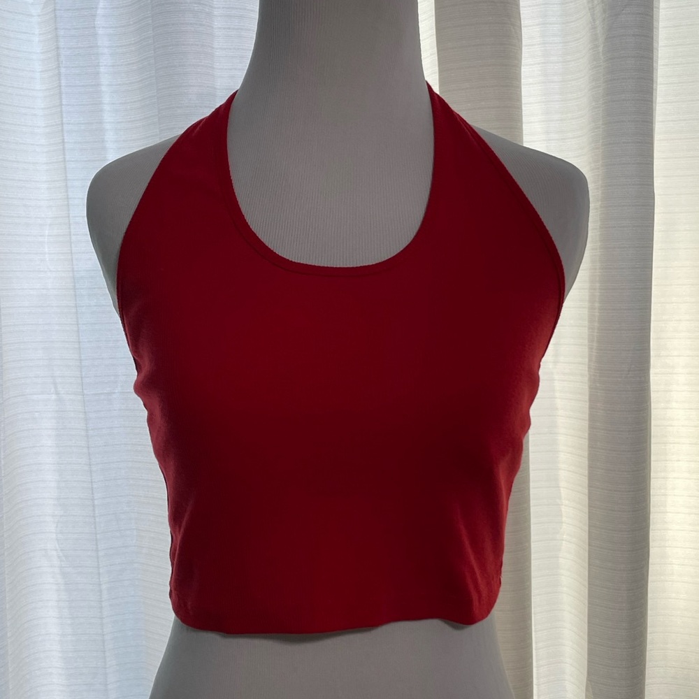 Red halter top